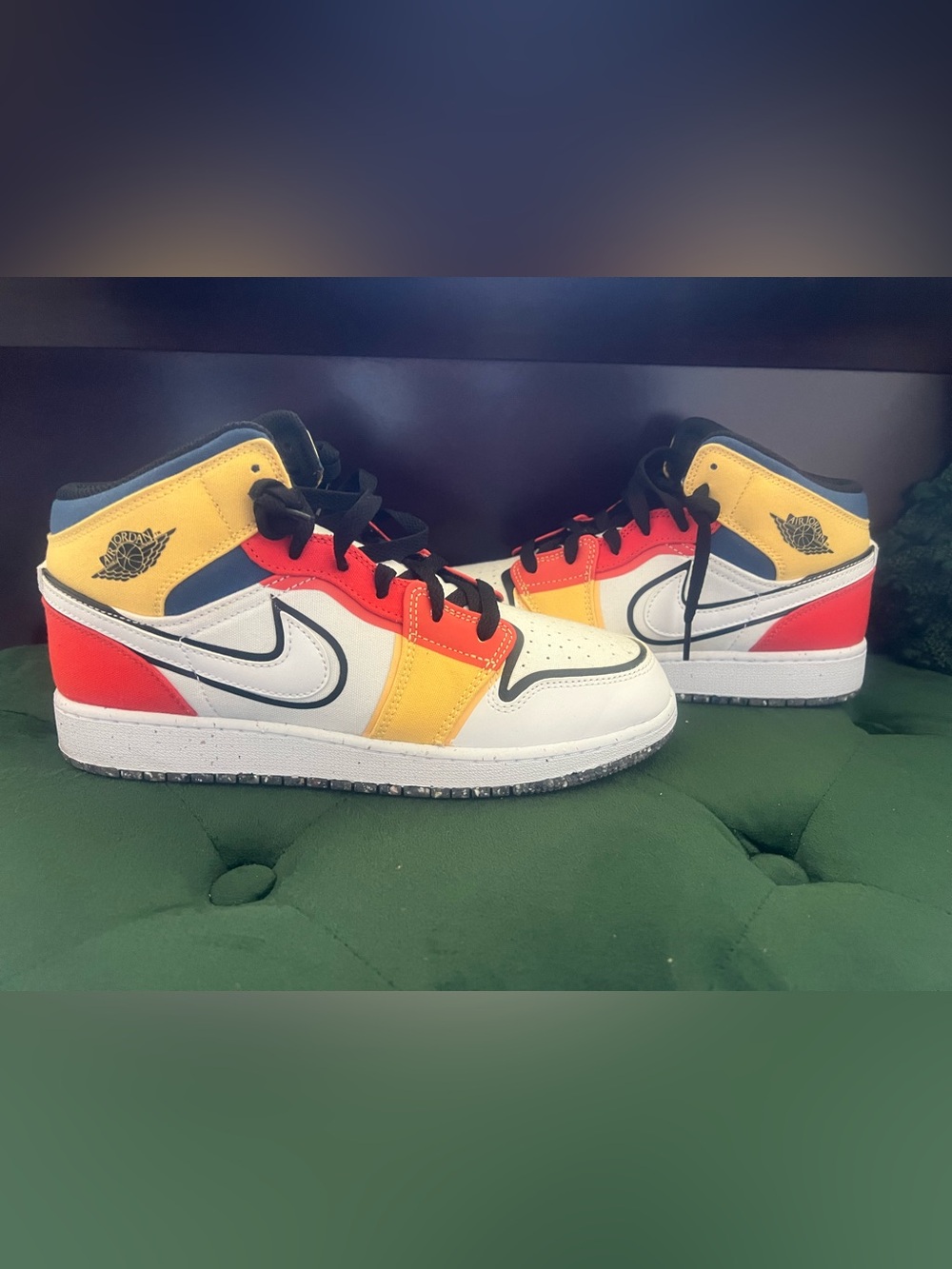 Nike  Air Jordan 1 Mid SE GS Multi-Color Canvas